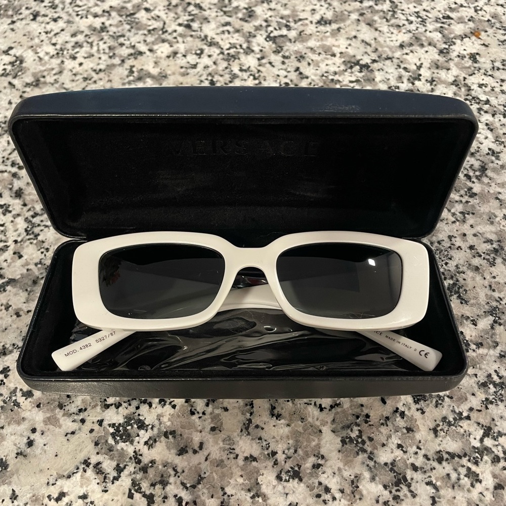 Versace 4382 Sunglasses / White with Gold